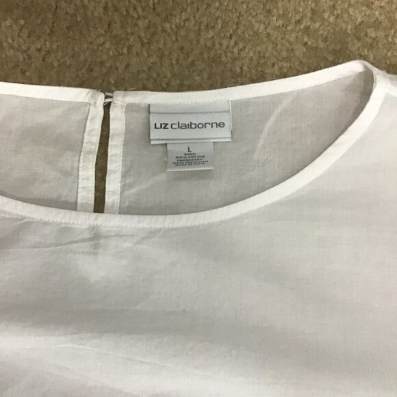🌷Liz Claiborne Shirt Embroidery Sleeves NWT - Picture 3 of 6